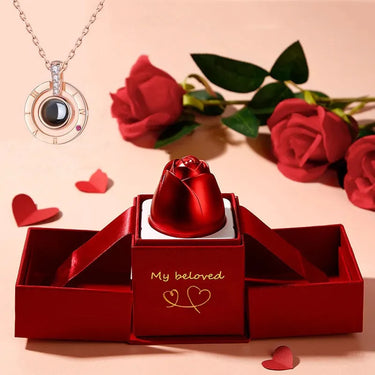 Hot Valentine’s Day Gifts Metal Rose Jewelry Gift Box
